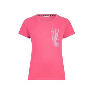 Tricou slim-fit cu logo din strasuri