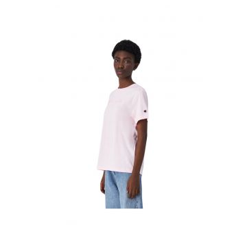 Tricou sport  roz - bumbac - croiala slim - decolteu rotund