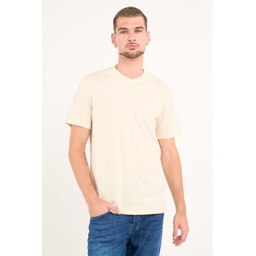 Tricou uni cu decolteu in V
