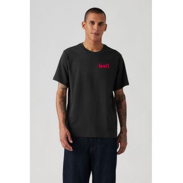 Youth Tricou cu decolteu la baza gatului si imprimeu logo Youth Tricou cu decolteu la baza gatului si imprimeu logo