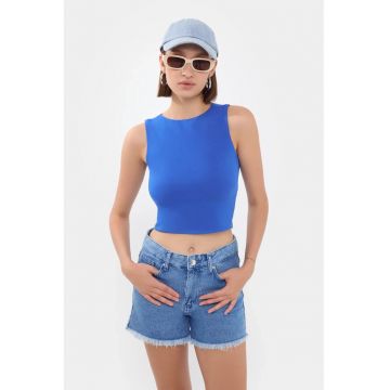 Maiou  Round Neck Basic - albastru - jerseu