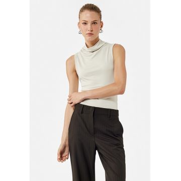 Top slim fit cu guler tip sal Top slim fit cu guler tip sal