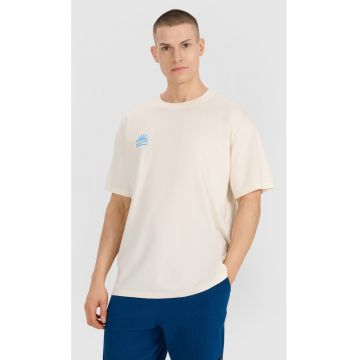 Tricou barbat  oversize - imprimeu - alb - bumbac Tricou barbat  oversize - imprimeu - alb - bumbac
