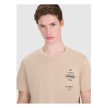 Tricou barbati  normal - bumbac 100% - maro - imprimeu sportiv Tricou barbati  normal - bumbac 100% - maro - imprimeu sportiv