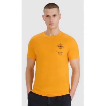 Tricou barbati  portocaliu - bumbac 100% - maneca scurta - imprimeu sportiv Tricou barbati  portocaliu - bumbac 100% - maneca scurta - imprimeu sportiv