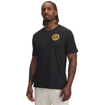 Tricou cu decolteu la baza gatului si imprimeu logo Tricou cu decolteu la baza gatului si imprimeu logo