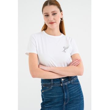 Tricou cu imprimeu pe piept Elogo Crystal