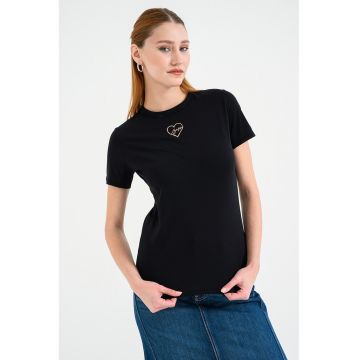 Tricou cu imprimeu pe piept Elogo Crystal