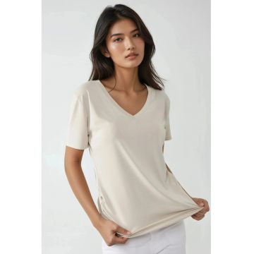 Tricou dama  decolteu in V - maneca scurta