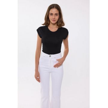 Tricou dama  jerseu - decolteu rotund - negru