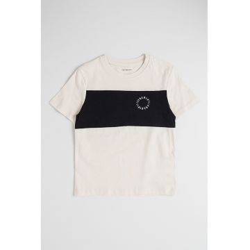 Tricou de bumbac cu decolteu la baza gatului Tricou de bumbac cu decolteu la baza gatului