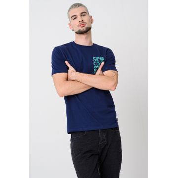 Tricou de bumbac organic cu logo pe piept