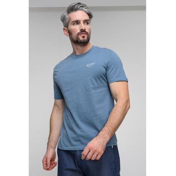 Tricou din bumbac cu decolteu la baza gatului