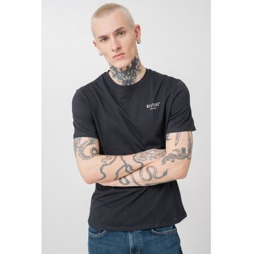 Tricou din bumbac cu decolteu la baza gatului