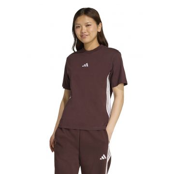 Tricou din bumbac cu decolteu la baza gatului