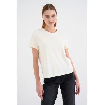 Tricou din bumbac cu decolteu la baza gatului Pain Tricou din bumbac cu decolteu la baza gatului Pain