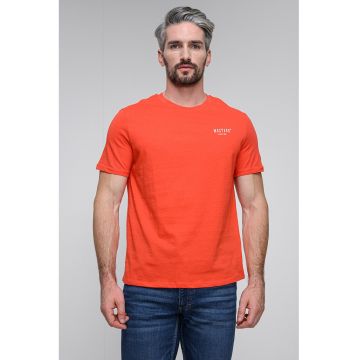 Tricou din bumbac cu decolteu la baza gatului