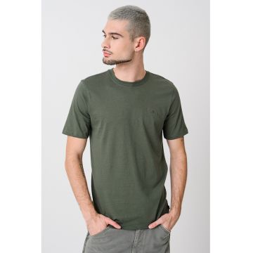 Tricou din bumbac organic cu decolteu la baza gatului