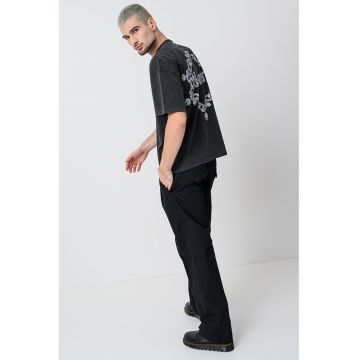 Tricou din bumbac organic cu imprimeu logo pe partea din spate Drip
