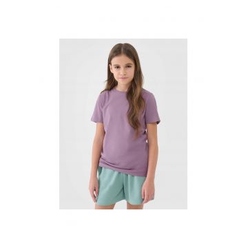 Tricou  pentru fete - violet - bumbac 100% - croiala regulata - maneca scurta Tricou  pentru fete - violet - bumbac 100% - croiala regulata - maneca scurta