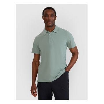 Tricou polo barbat -  bumbac - verde masliniu - croiala normala - guler clasic cu 3 nasturi