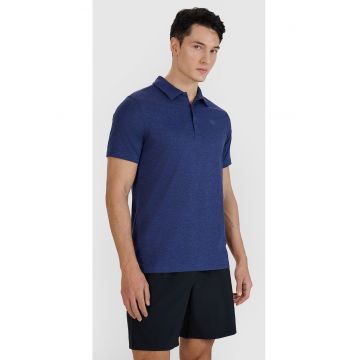 Tricou polo barbat  croiala normala - elastic - albastru marin - material sintetic