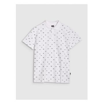 Tricou polo barbati  croiala obisnuita - bumbac 100% - alb