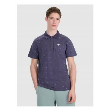 Tricou polo barbati  gri - 100% bumbac - croiala regulata - imprimeu integral