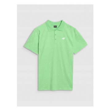Tricou polo barbati  imprimeu integral - verde - 100% bumbac
