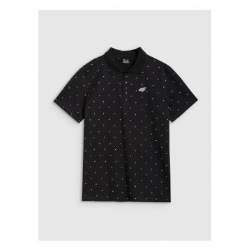 Tricou polo  barbati - negru - 100% bumbac - croiala regulata - imprimeu integral Tricou polo  barbati - negru - 100% bumbac - croiala regulata - imprimeu integral