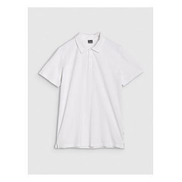 Tricou polo pentru barbati  croiala obisnuita - bumbac 100% - alb