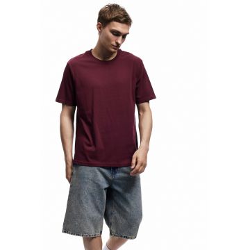 Tricou regular fit din bumbac cu model uni