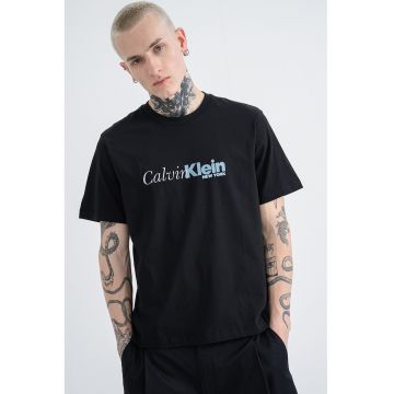 Tricou relaxed fit cu imprimeu logo pe piept Tricou relaxed fit cu imprimeu logo pe piept