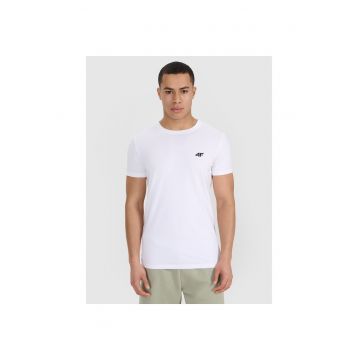 Tricouri sport barbati  alb - bumbac - slim fit Tricouri sport barbati  alb - bumbac - slim fit