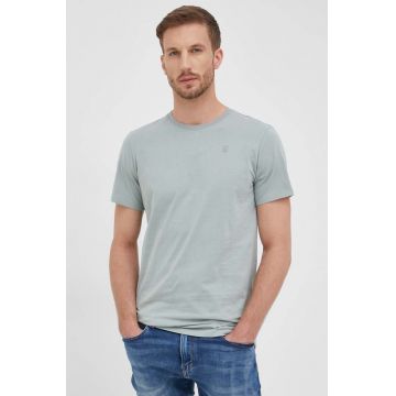 G-Star tricou din bumbac bărbați, culoarea verde, uni, D16411-336