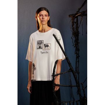 Medicine tricou din bumbac culoarea bej