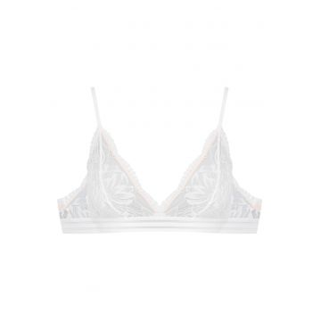 Sutien -  Dantela - Model Outline - Cupe triunghiulare - Alb Sutien -  Dantela - Model Outline - Cupe triunghiulare - Alb