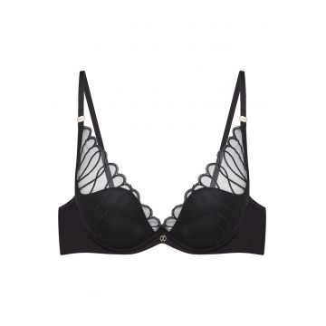 Sutien push-up -  Mesh/Elastan - Model Olyvia - Negru Sutien push-up -  Mesh/Elastan - Model Olyvia - Negru