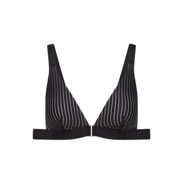 Sutien  textil - moale - negru - cu insertii detasabile si elemente aurii - certificat OEKO-TEX Sutien  textil - moale - negru - cu insertii detasabile si elemente aurii - certificat OEKO-TEX