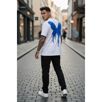 Tricou barbati  alb   oversize  premium Y265