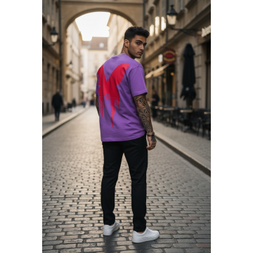 Tricou barbati  mov   oversize  premium Y265