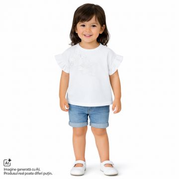 Tricou copii Chicco, Alb cu model, 01577-70MC