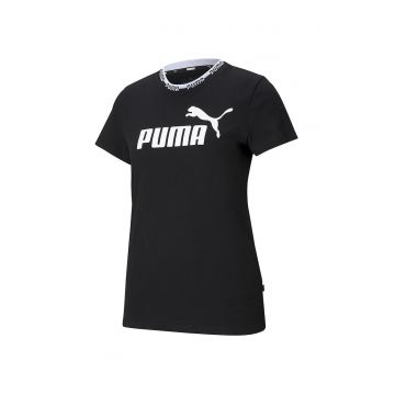 Tricou cu decolteu la baza gatului si imprimeu logo Amplified Tricou cu decolteu la baza gatului si imprimeu logo Amplified