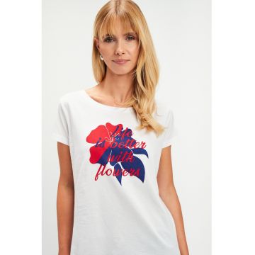 Tricou cu imprimeu floral Tricou cu imprimeu floral