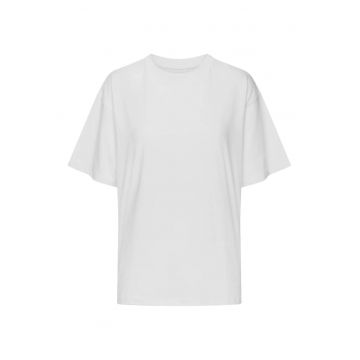 Tricou dama -  Bumbac - Alb - Tricou dama -  Bumbac - Alb -