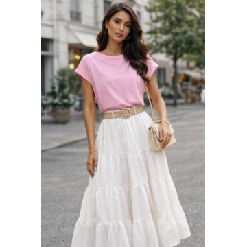 Tricou dama roz simplu din bumbac