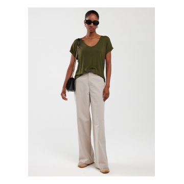 Tricou din amestec de vascoza cu decolteu in V Valeria Tricou din amestec de vascoza cu decolteu in V Valeria