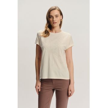 Tricou din bumbac si modal cu maneci pliabile Tricou din bumbac si modal cu maneci pliabile