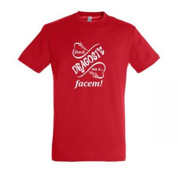 Tricou din bumbac, unisex, M, personalizat, Piksel, Rosu, mesaj, Dragoste