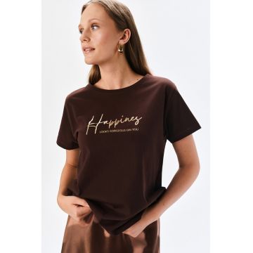 Tricou lejer cu imprimeu text Tricou lejer cu imprimeu text